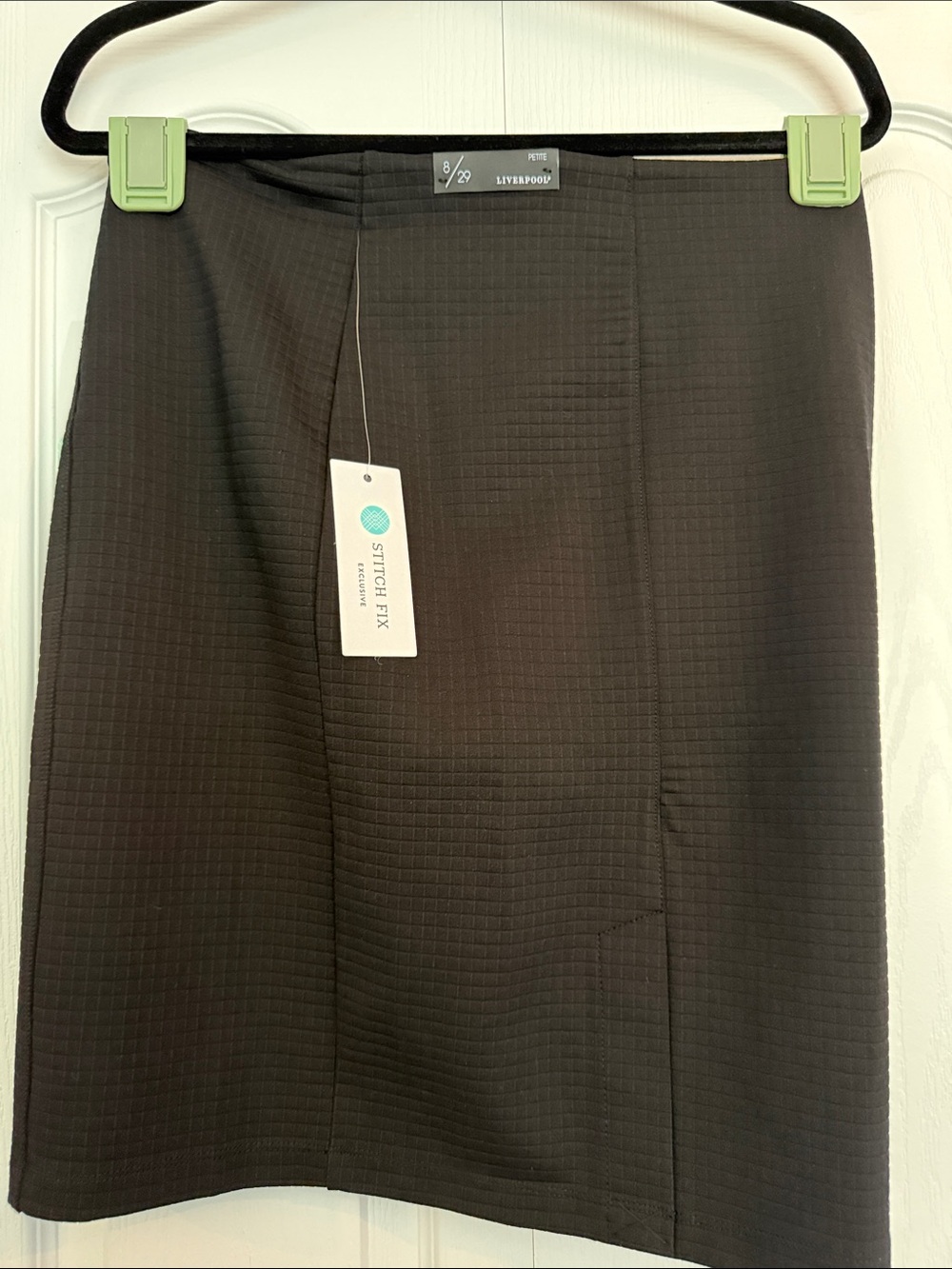 Liverpool Black Textured Pencil Skirt